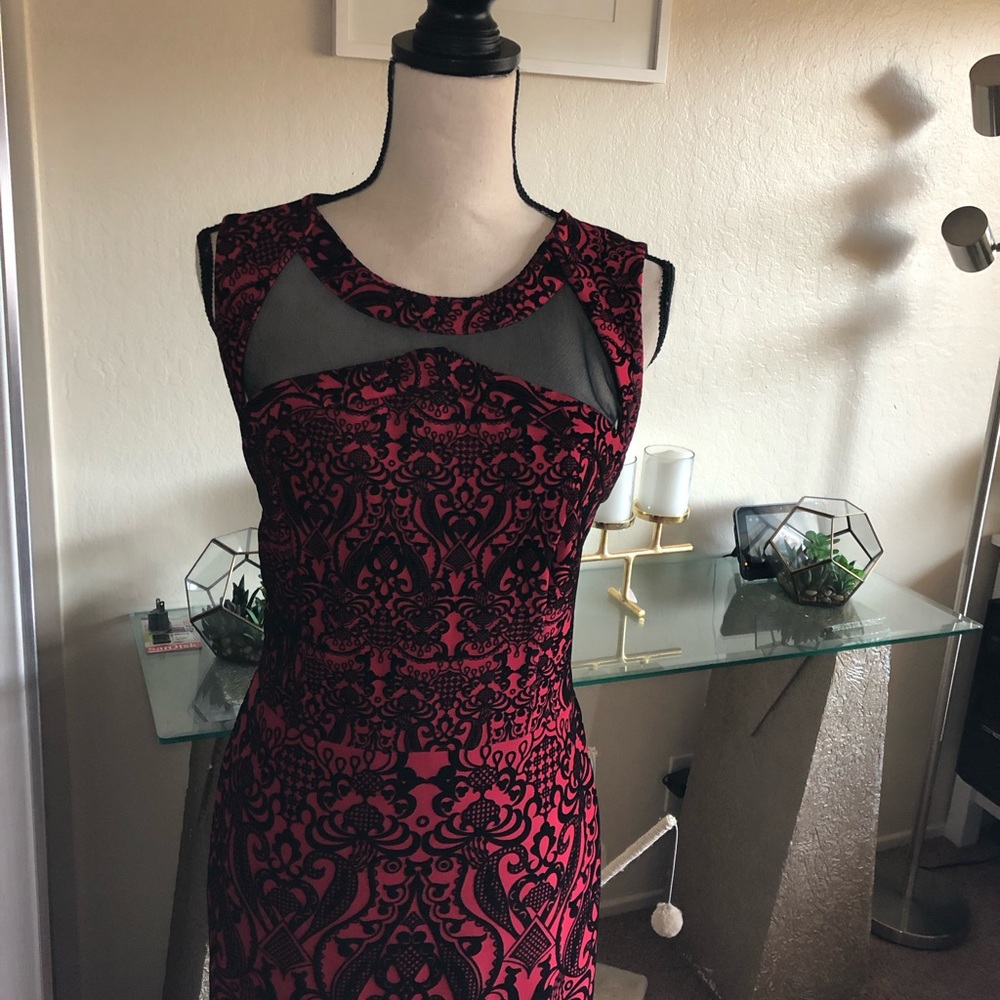 Gorgeous red with black Office dress